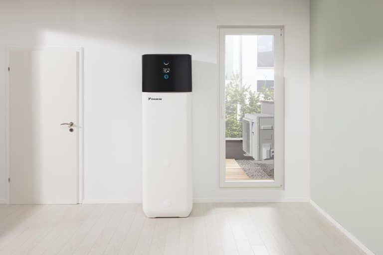 lucht-water warmtepomp installatie in woning Vlaanderen